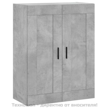 Висок шкаф, бетонно сив, 69,5x34x180 см, инженерно дърво