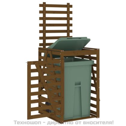 Контейнер за съхранение на кош меденокафяв 84x90x128,5 см бор