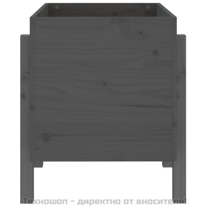 Градински сандък, сив, 62x50x57 см, бор масив