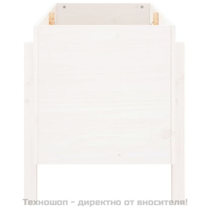 Градинско повдигнато легло, бяло, 101x50x57 см, бор масив