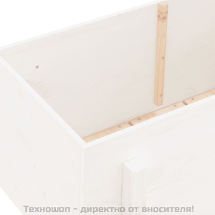 Градинско повдигнато легло, бяло, 101x50x57 см, бор масив