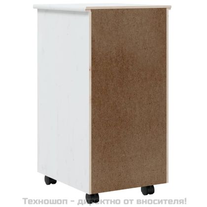 Шкаф с чекмеджета на колелца MOSS, бял, бор масив