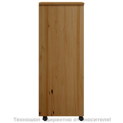 Шкаф с чекмеджета на колелца MOSS, меденокафяв, бор масив