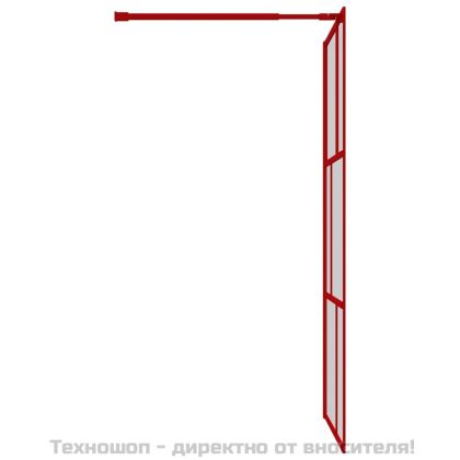 Стена за душ с прозрачно ESG стъкло, червена, 115x195 см