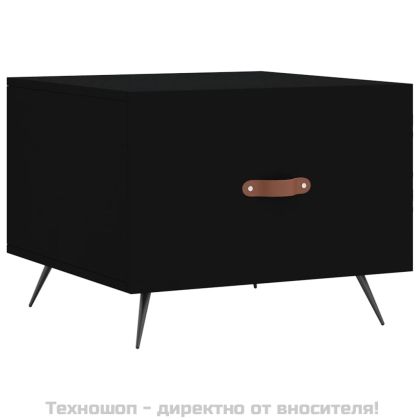 Кафе маси, 2 бр, черни, 50x50x40 см, инженерно дърво