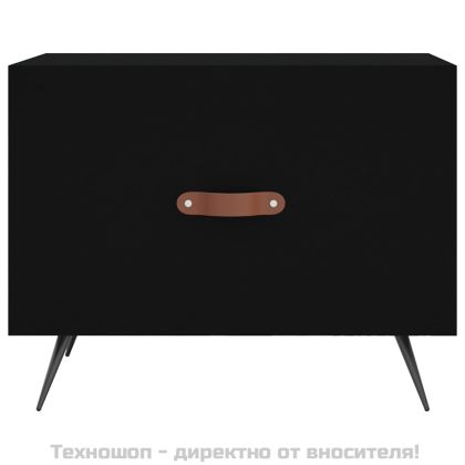 Кафе маси, 2 бр, черни, 50x50x40 см, инженерно дърво