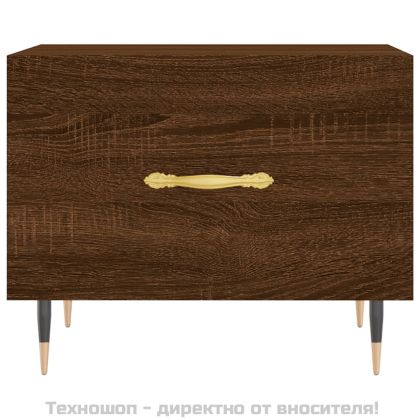 Кафе маси, 2 бр, кафяв дъб, 50x50x40 см, инженерно дърво