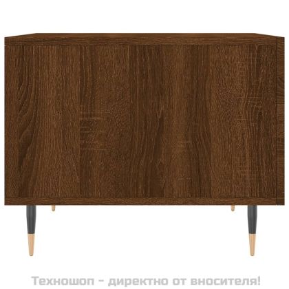 Кафе маси, 2 бр, кафяв дъб, 50x50x40 см, инженерно дърво