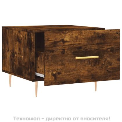 Кафе маси, 2 бр, опушен дъб, 50x50x40 см, инженерно дърво