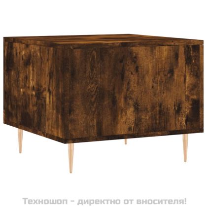 Кафе маси, 2 бр, опушен дъб, 50x50x40 см, инженерно дърво