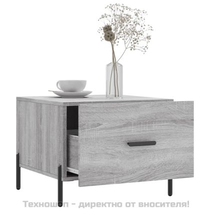 Кафе маси, 2 бр, сив сонома, 50x50x40 см, инженерно дърво