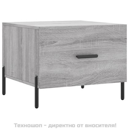 Кафе маси, 2 бр, сив сонома, 50x50x40 см, инженерно дърво