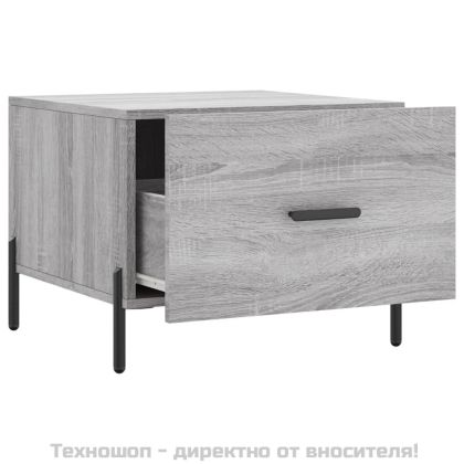 Кафе маси, 2 бр, сив сонома, 50x50x40 см, инженерно дърво