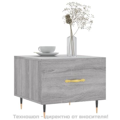 Кафе маси, 2 бр, сив сонома, 50x50x40 см, инженерно дърво