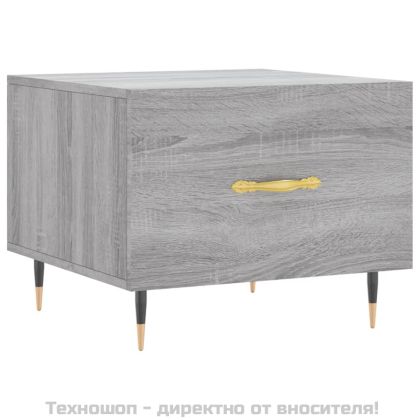 Кафе маси, 2 бр, сив сонома, 50x50x40 см, инженерно дърво