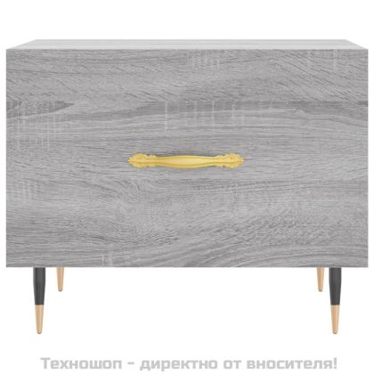 Кафе маси, 2 бр, сив сонома, 50x50x40 см, инженерно дърво