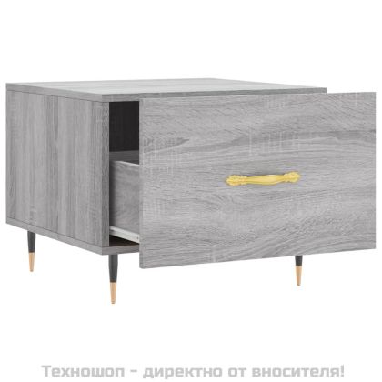 Кафе маси, 2 бр, сив сонома, 50x50x40 см, инженерно дърво