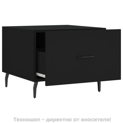 Кафе маси, 2 бр, черни, 50x50x40 см, инженерно дърво