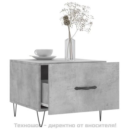 Кафе маси, 2 бр, Бетонно сиво, 50x50x40 см, инженерно дърво