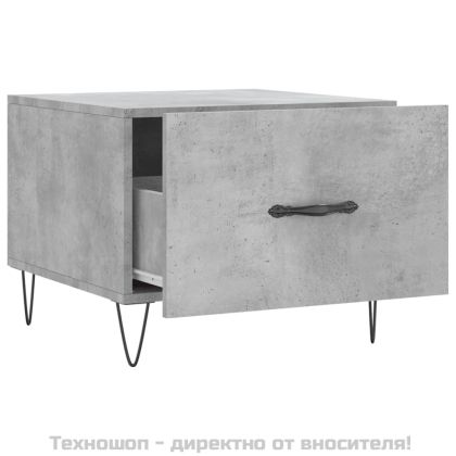 Кафе маси, 2 бр, Бетонно сиво, 50x50x40 см, инженерно дърво