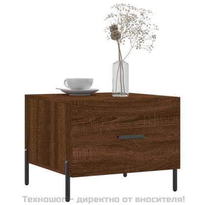 Кафе маси, 2 бр, кафяв дъб, 50x50x40 см, инженерно дърво