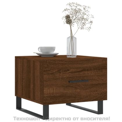 Кафе маси, 2 бр, кафяв дъб, 50x50x40 см, инженерно дърво