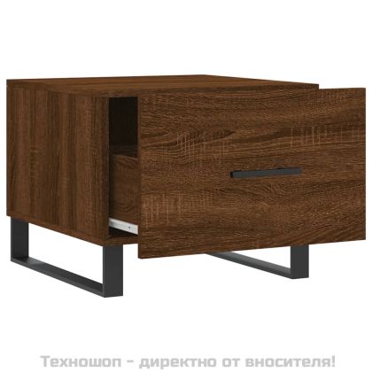 Кафе маси, 2 бр, кафяв дъб, 50x50x40 см, инженерно дърво