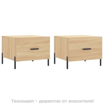 Кафе маси, 2 бр, дъб сонома, 50x50x40 см, инженерно дърво