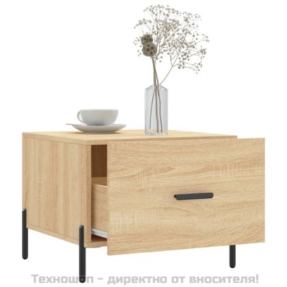 Кафе маси, 2 бр, дъб сонома, 50x50x40 см, инженерно дърво