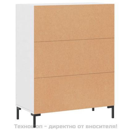 Сайдборд, бял, 69,5x34x90 см, инженерно дърво
