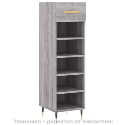 Шкаф за обувки, сив сонома, 30x35x105 см, инженерно дърво