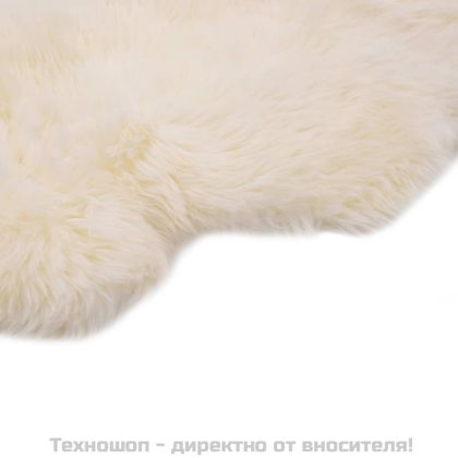 Килим от овча кожа, 60х180 см, бял
