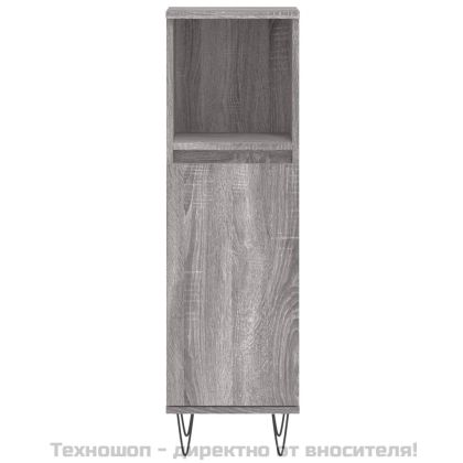 Комплект шкафове за баня от 3 части инженерно дърво Сив сонома