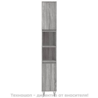 Комплект шкафове за баня от 3 части инженерно дърво Сив сонома