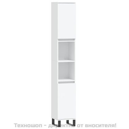 Комплект мебели за баня от 3 части, бял, инженерно дърво