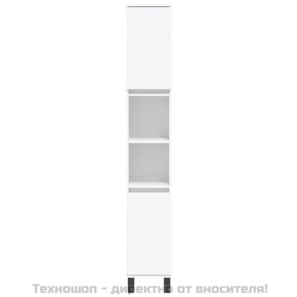 Комплект мебели за баня от 3 части, бял, инженерно дърво