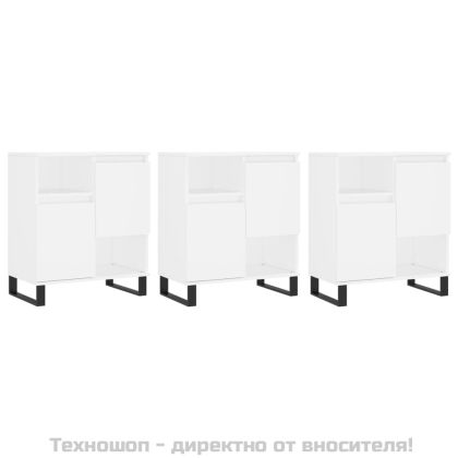 Сайдборди, 3 бр, бял гланц, инженерно дърво