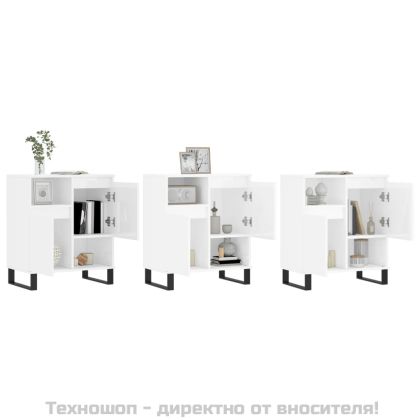 Сайдборди, 3 бр, бял гланц, инженерно дърво