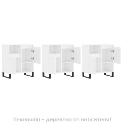 Сайдборди, 3 бр, бял гланц, инженерно дърво
