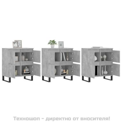 Сайдборди, 3 бр, бетонно сиви, инженерно дърво