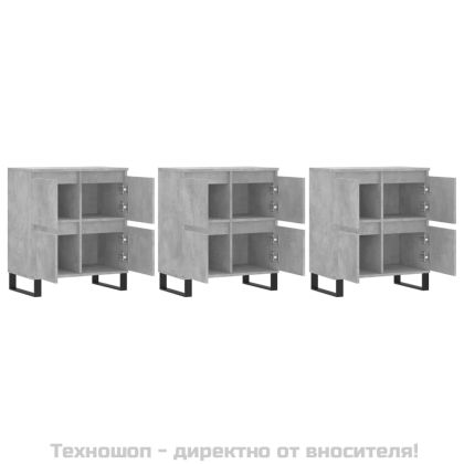 Сайдборди, 3 бр, бетонно сиви, инженерно дърво