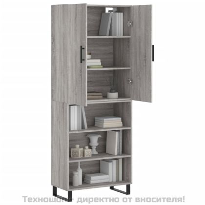 Висок шкаф, сив сонома, 69,5x34x180 см, инженерно дърво