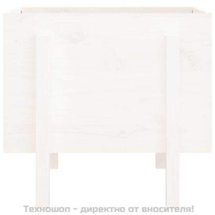 Градински сандък, бял, 62x50x57 см, бор масив