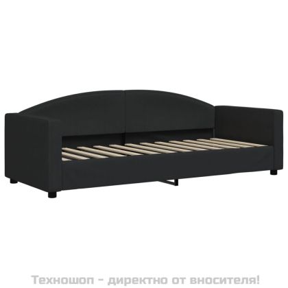 Кушетка, черна, 80x200 см, плат
