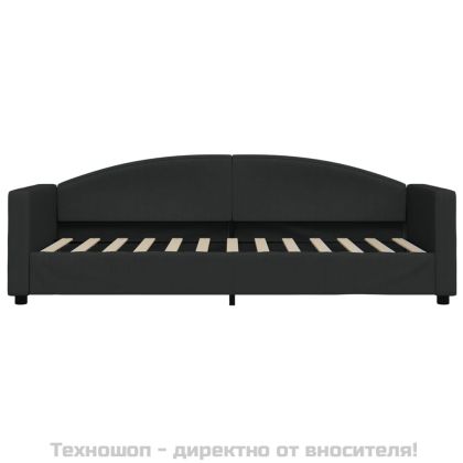 Кушетка, черна, 80x200 см, плат