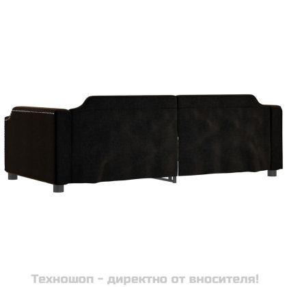 Кушетка, черна, 90x200 см, плат