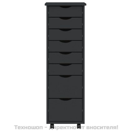 Шкаф с чекмеджета на колелца MOSS, сив, бор масив