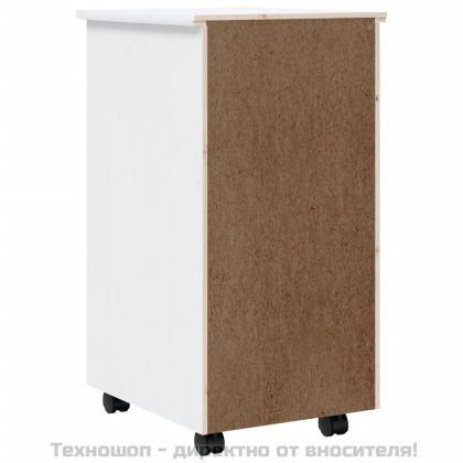 Шкаф с чекмеджета на колелца MOSS, бял, бор масив