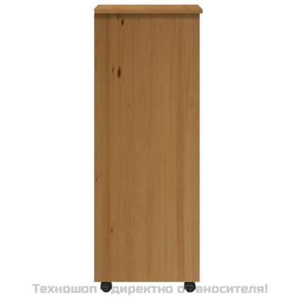 Шкаф с чекмеджета на колелца MOSS, меденокафяв, бор масив