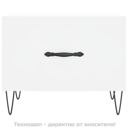 Кафе маси, 2 бр, бели, 50x50x40 см, инженерно дърво